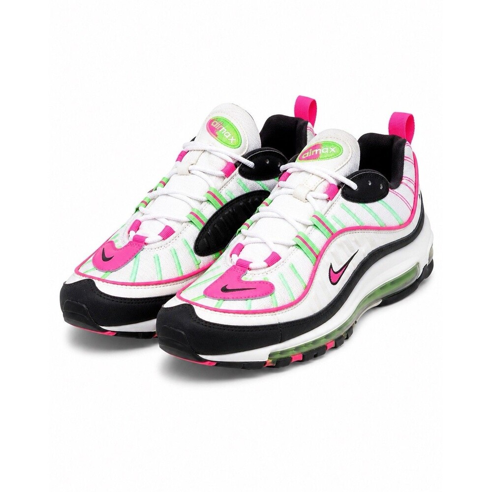 Nike Air Max 98 White Pink Volt Black Running Shoes Women’s Size 8.5 CI3709-101